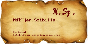 Májer Szibilla névjegykártya